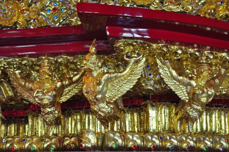 Traditional Thai art with colorful glass in Thailandの写真素材