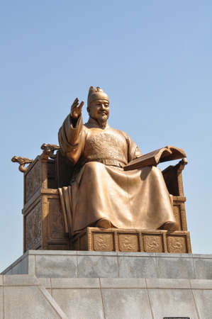 Statue of Sejong the Great, the king of South Koreaのeditorial素材
