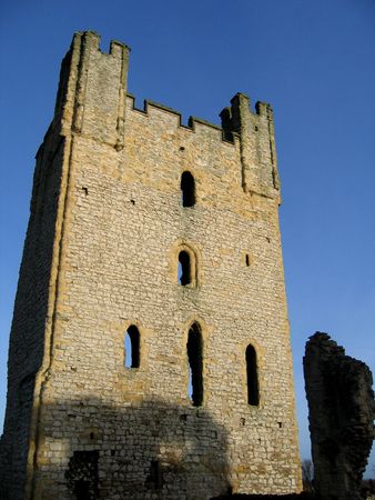 Castle Ruin at Duskの写真素材