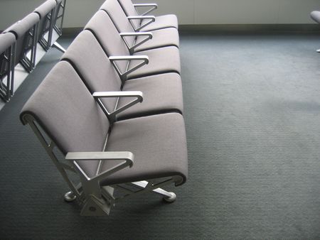 Airport waiting benchの写真素材