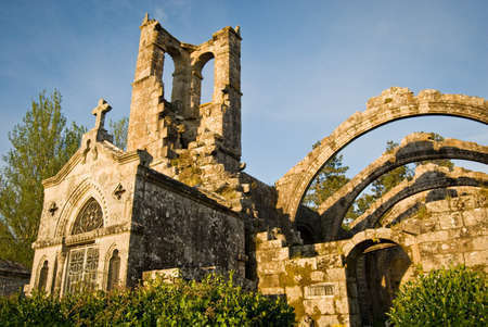 ruins in Cambados cemetery, Galicia, Portugalの写真素材