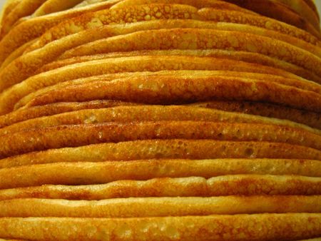 heap of pancakes front macroの写真素材