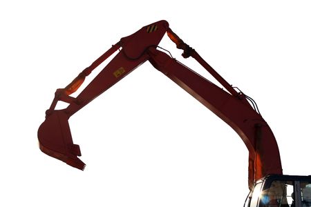 Hand and dipper of a building grapple dredger, Isolated (look similar images in my portfolio)の写真素材