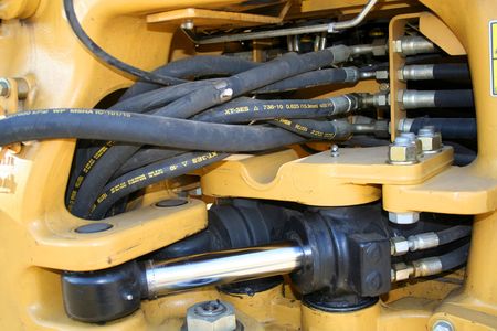 Component parts of hydraulic system of new building technics horizontally, (look similar images in my portfolio)の写真素材