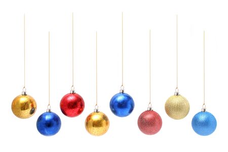 Christmas celebratory ornaments in the form of multi-coloured glass spheres の写真素材