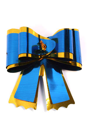 The dark blue isolated celebratory bow for a gift and congratulations の写真素材