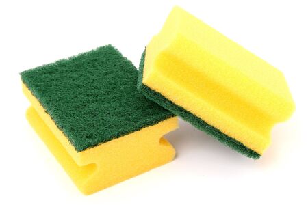 Sponge for washing utensils, on a white background の写真素材