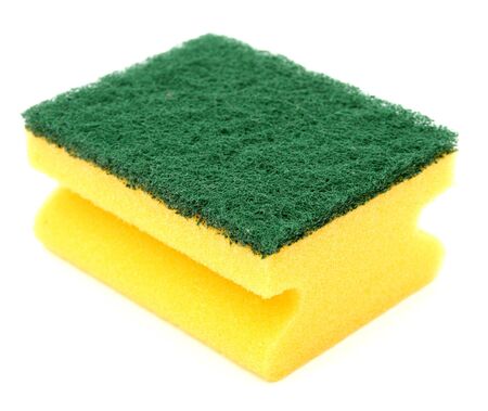 Sponge for washing utensils, on a white background の写真素材