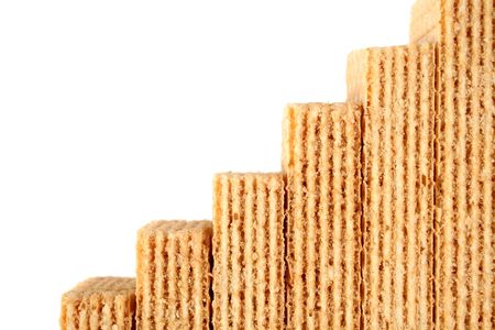 The diagram made of wafers with a vanilla cream macroの写真素材