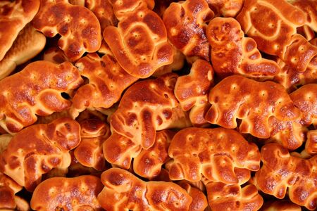 Cookies made in the form of animals, backgrounds, (look similar images in my portfolio)の写真素材