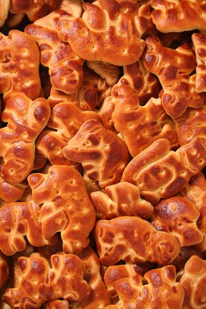 Appetizing cookies in the form of various animals, backgrounds, (look similar images in my portfolio)の写真素材
