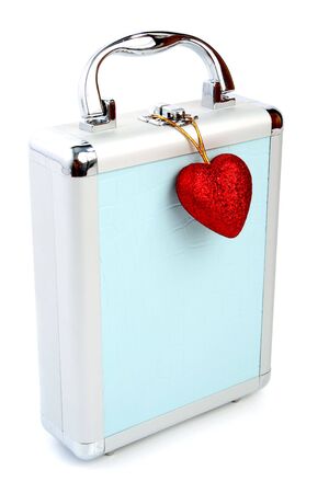 Briefcase and heart isolated 2の写真素材