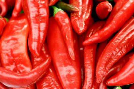 Fresh red paprika (pepper), backgroundの写真素材