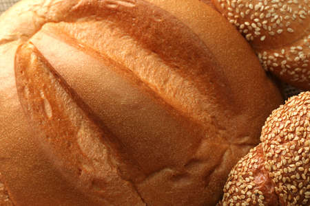 Various types of freshly baked bread, backgroundの写真素材