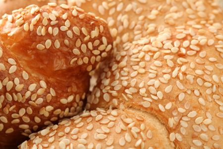 Fresh short batch with sesame, backgroundの写真素材