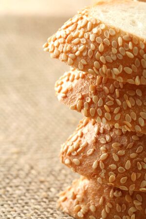 Fresh short batch with sesame, backgroundの写真素材