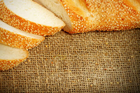 Fresh bread with sesame, backgroundの写真素材