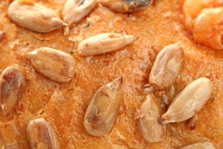 Bread with sunflower seeds, background