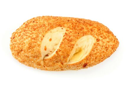 sweet bun with sesame, isolatedの写真素材