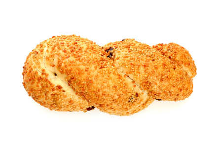 sweet bun with sesame, isolatedの写真素材