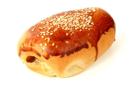 sweet bun with sesame, isolatedの写真素材
