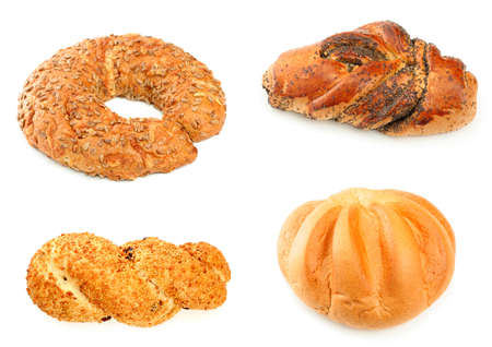 Various types of freshly baked breadの写真素材