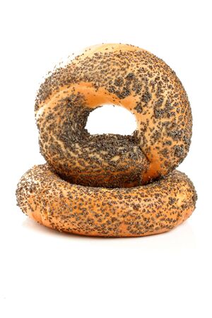 sweet buns with poppy, isolatedの写真素材