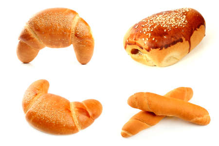 Various types of freshly baked breadの写真素材
