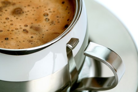 Cup of coffee, isolated on whiteの写真素材