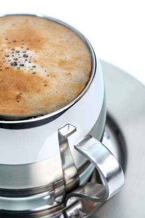 Cup of coffee, isolated on whiteの写真素材