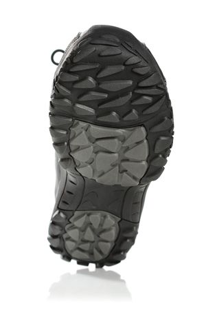 Men's black winter boot, isolated on whiteの写真素材