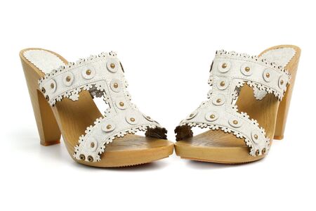 New woman shoes, isolated on whiteの写真素材