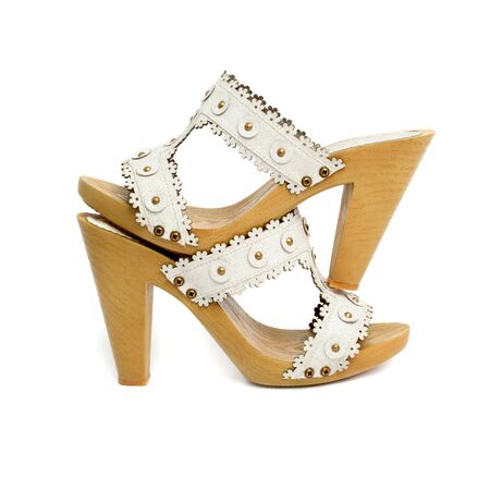New woman shoes, isolated on whiteの写真素材