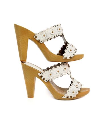 New woman shoes, isolated on whiteの写真素材