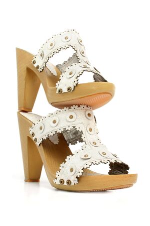 New woman shoes, isolated on whiteの写真素材