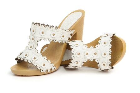 New woman shoes, isolated on whiteの写真素材