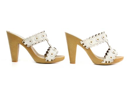 New woman shoes, isolated on whiteの写真素材