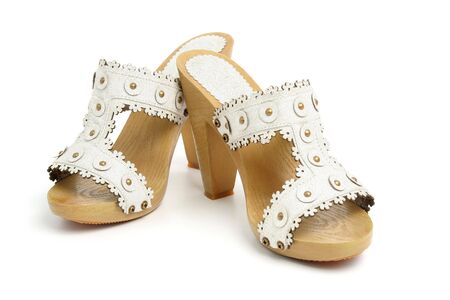New woman shoes, isolated on whiteの写真素材