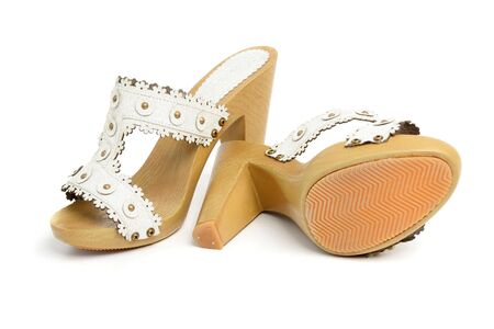 New woman shoes, isolated on whiteの写真素材