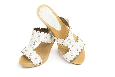 New woman shoes, isolated on whiteの写真素材