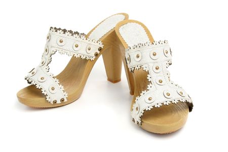 New woman shoes, isolated on whiteの写真素材