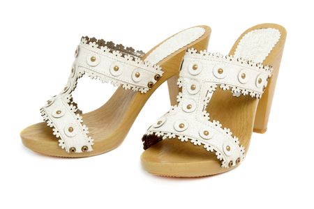 New woman shoes, isolated on whiteの写真素材