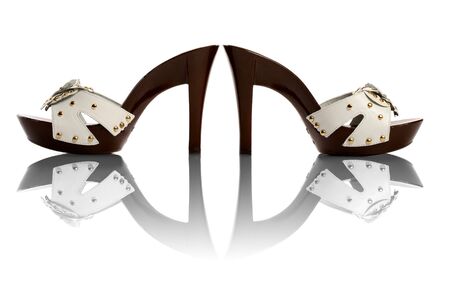 New woman shoes, isolated on whiteの写真素材