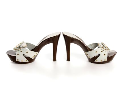 New woman shoes, isolated on whiteの写真素材