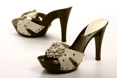New woman shoes, on whiteの写真素材