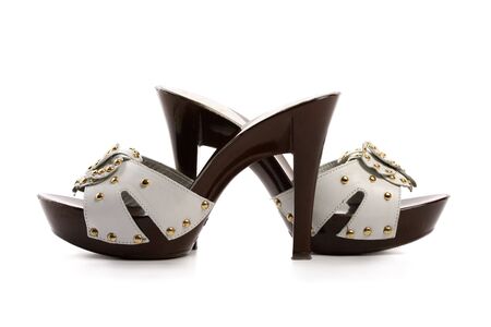 New woman shoes, isolated on whiteの写真素材