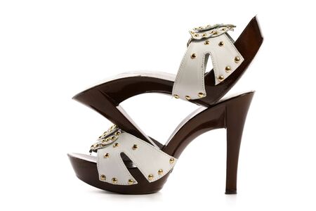 New woman shoes, isolated on whiteの写真素材