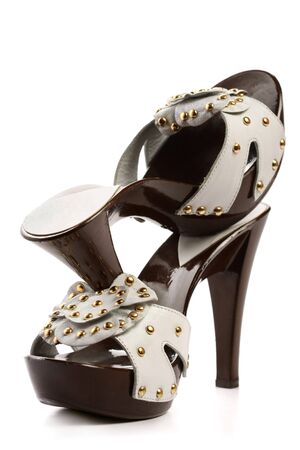 New woman shoes, isolated on whiteの写真素材