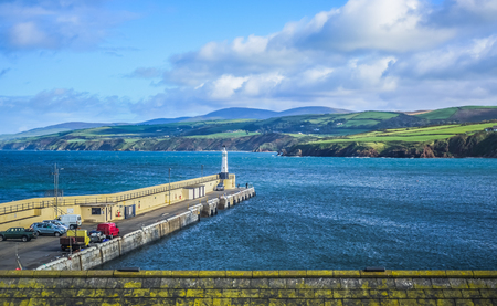 Landscape at the coast of Isle of Man with the pier.のeditorial素材