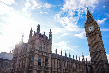 The Palace of Westminster with Big Ben clock tower in London, Englandのeditorial素材